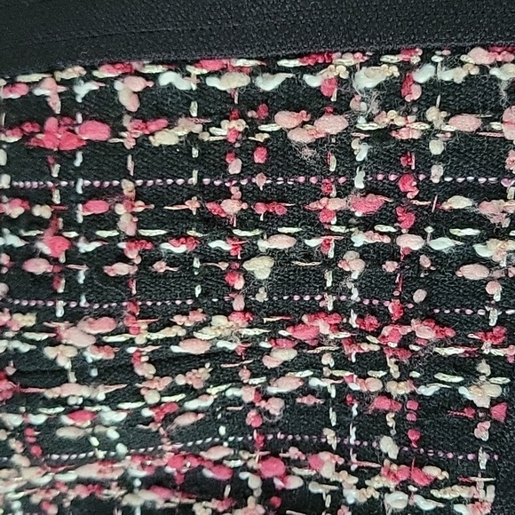 Karl Lagerfeld womens tweed zip up blazer black white pink metallic thre… - Picture 7 of 7